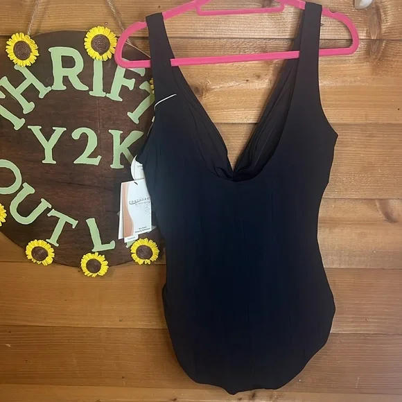 Coco Contours Reef Solitaire Bra Underwire One Piece Swimsuit Shaping Black 16 - Picture 11 of 14